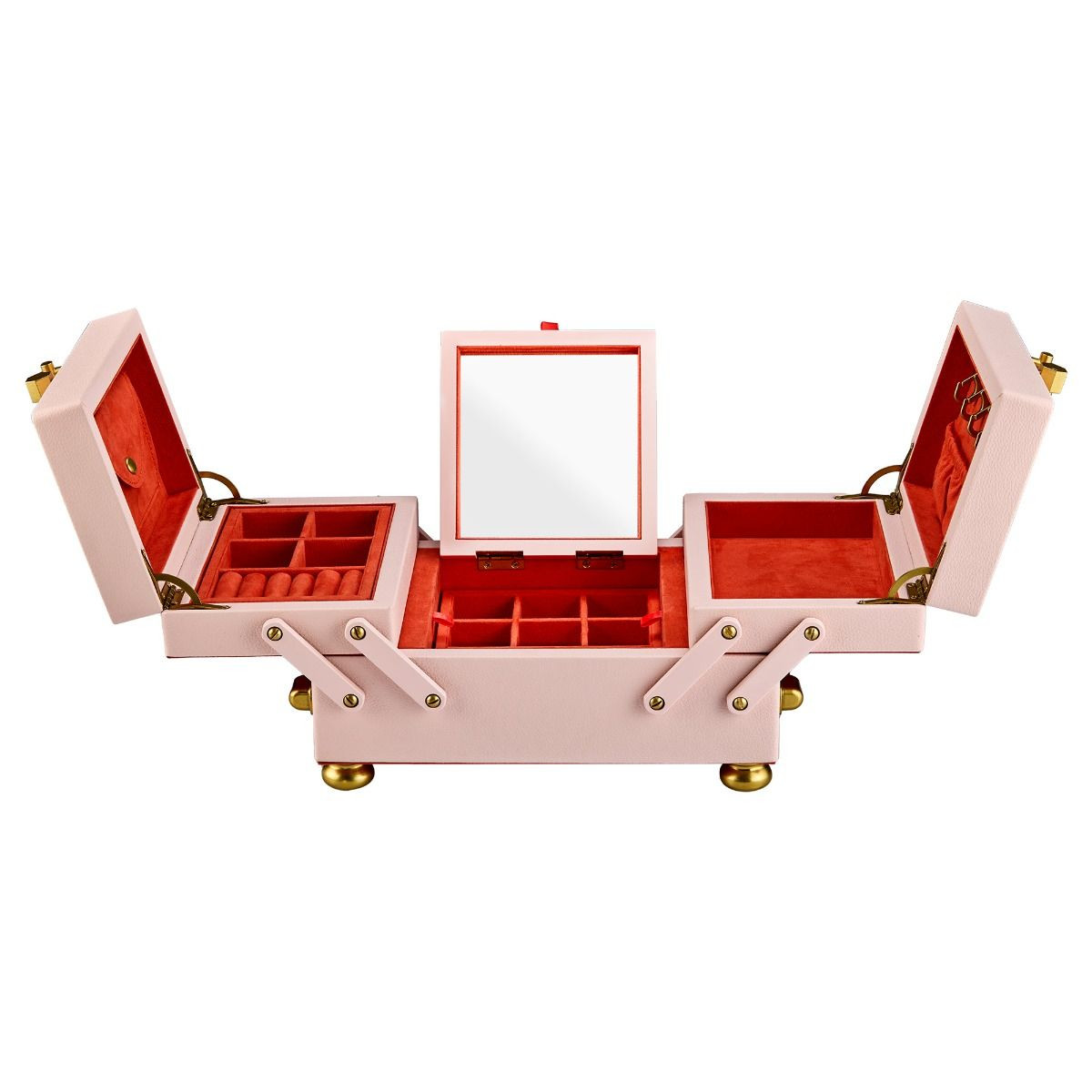 WOLF1834 Marla Aaron 730300 roze jewelry box van vegan leer met oranje binnenzijde