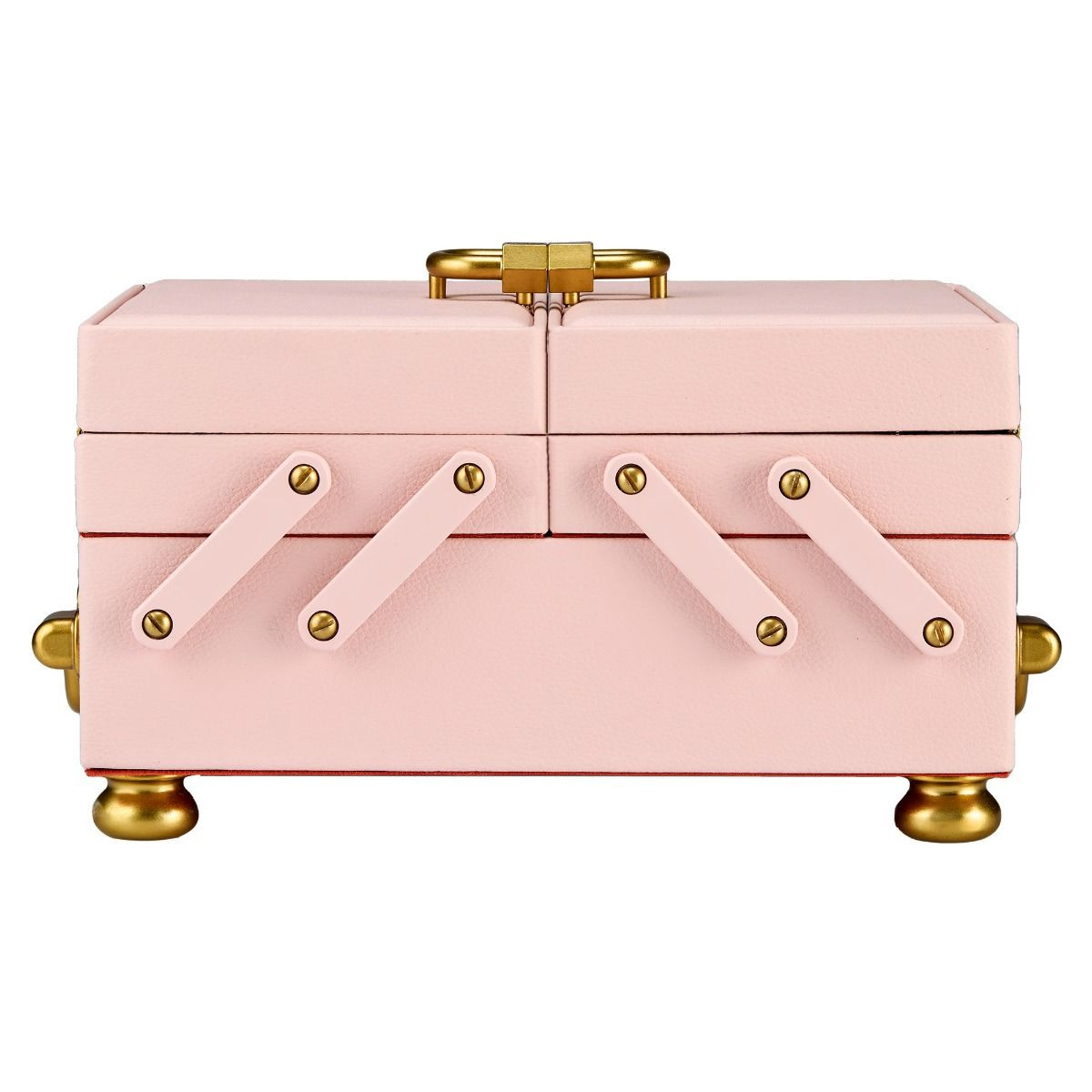 WOLF1834 Marla Aaron 730300 roze jewelry box van vegan leer met oranje binnenzijde