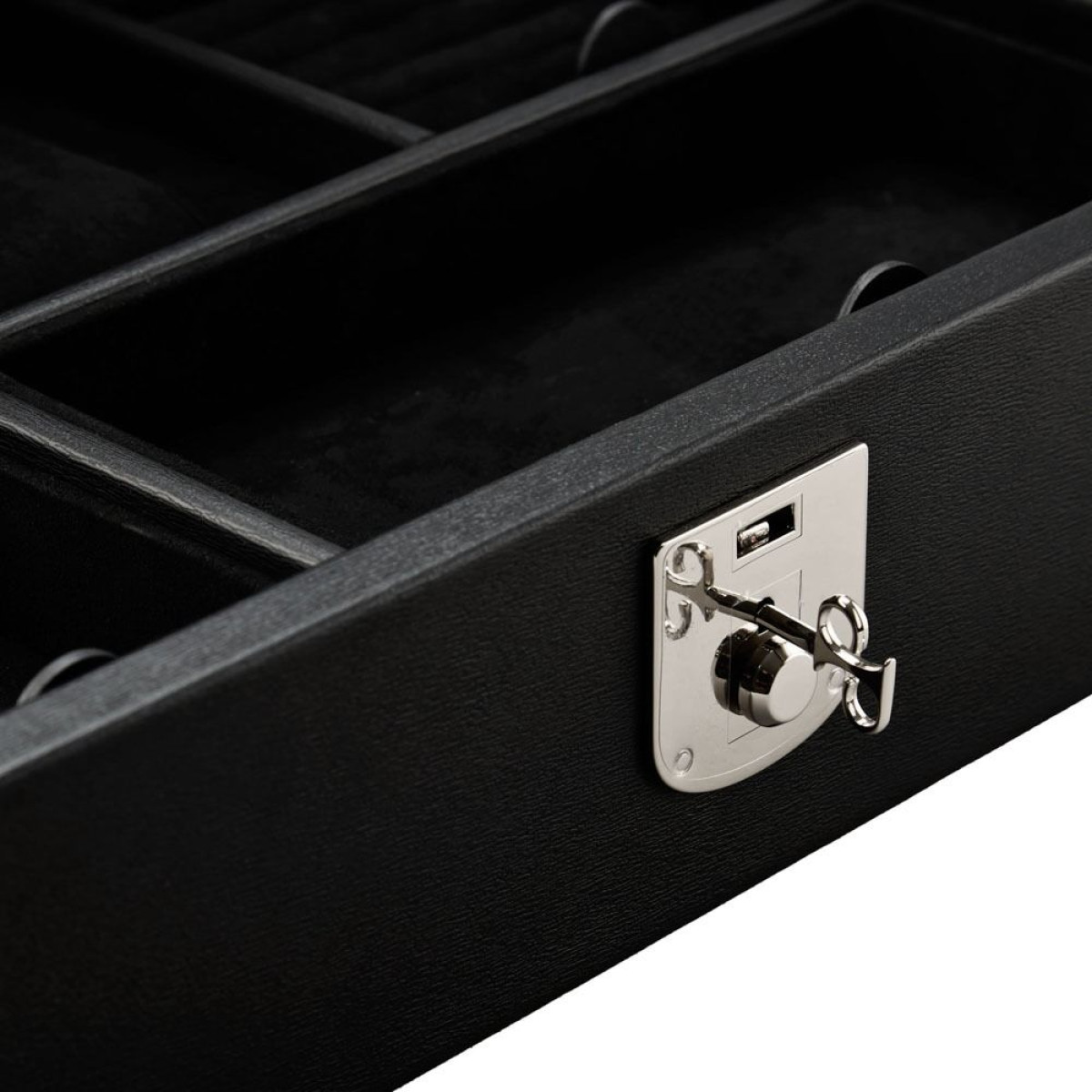 WOLF1834 Philipp 190202 zwarte sieradenbox van vegan leer voor heren met slot
