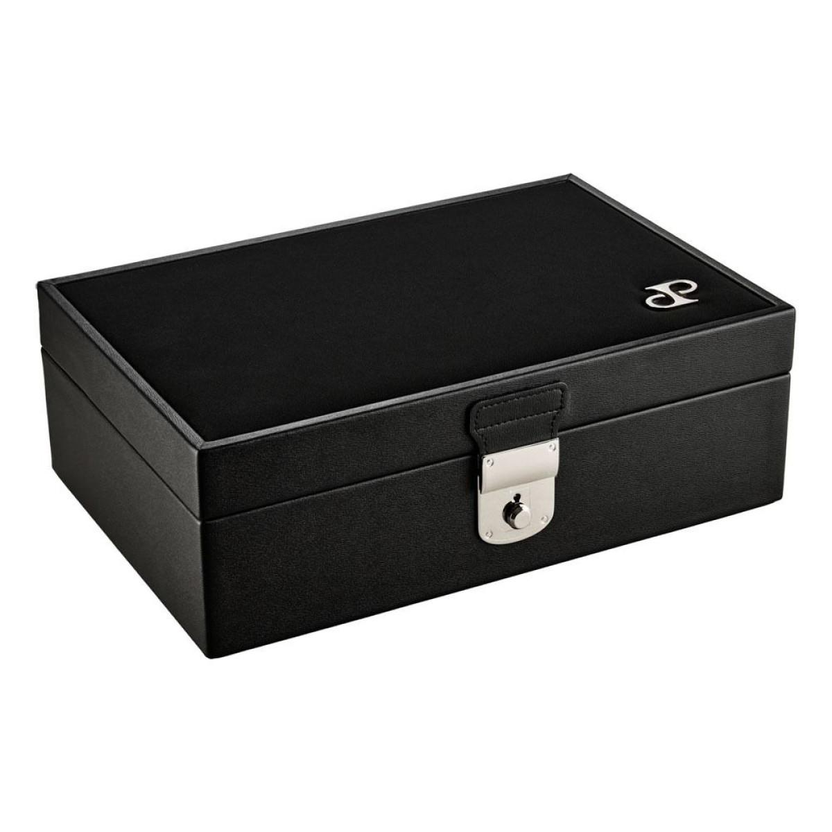 WOLF1834 Philipp 190202 zwarte sieradenbox van vegan leer voor heren met slot