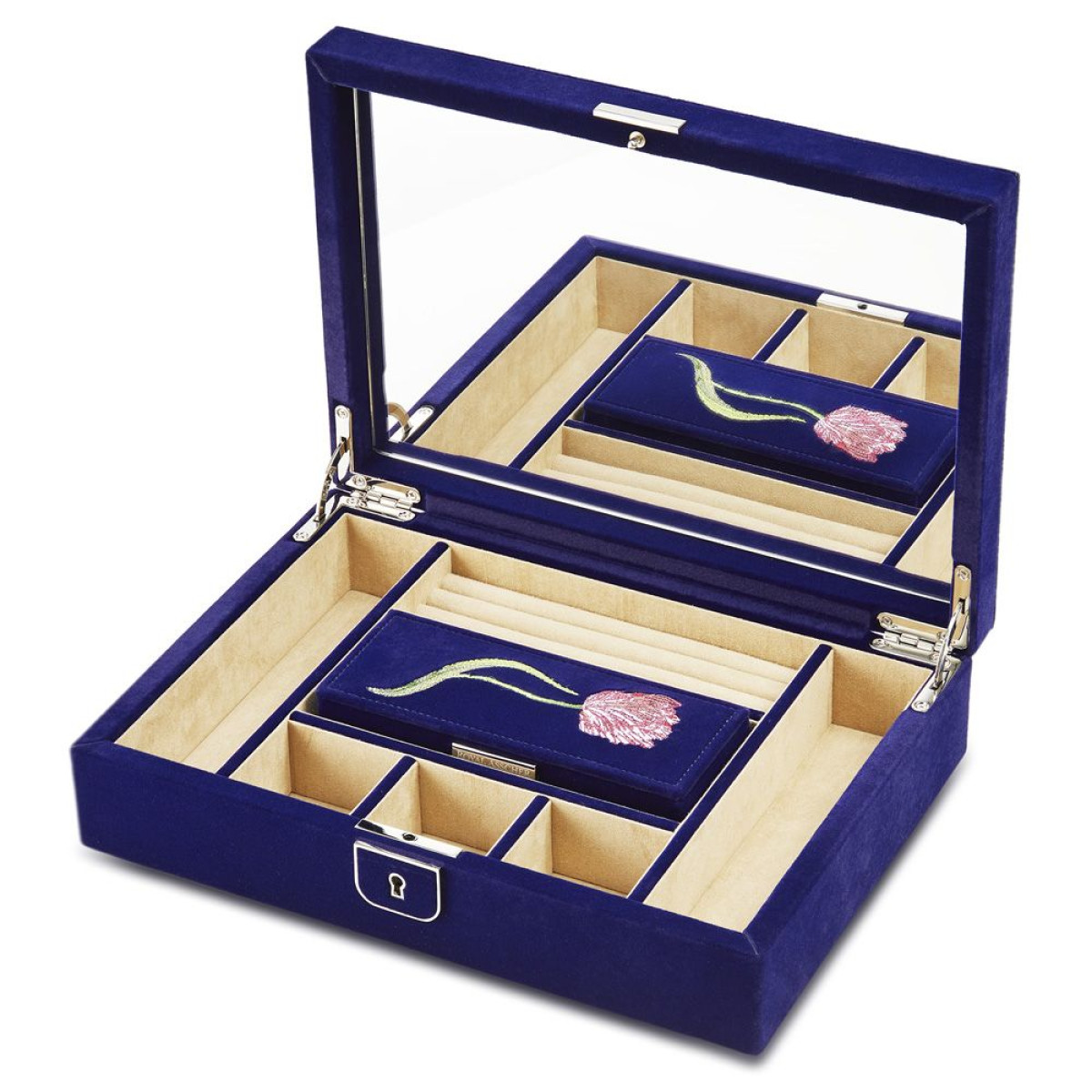 WOLF1834 Royal Asscher medium jewelry box met tulpen