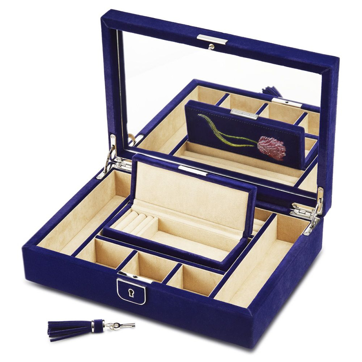 WOLF1834 Royal Asscher medium jewelry box met tulpen
