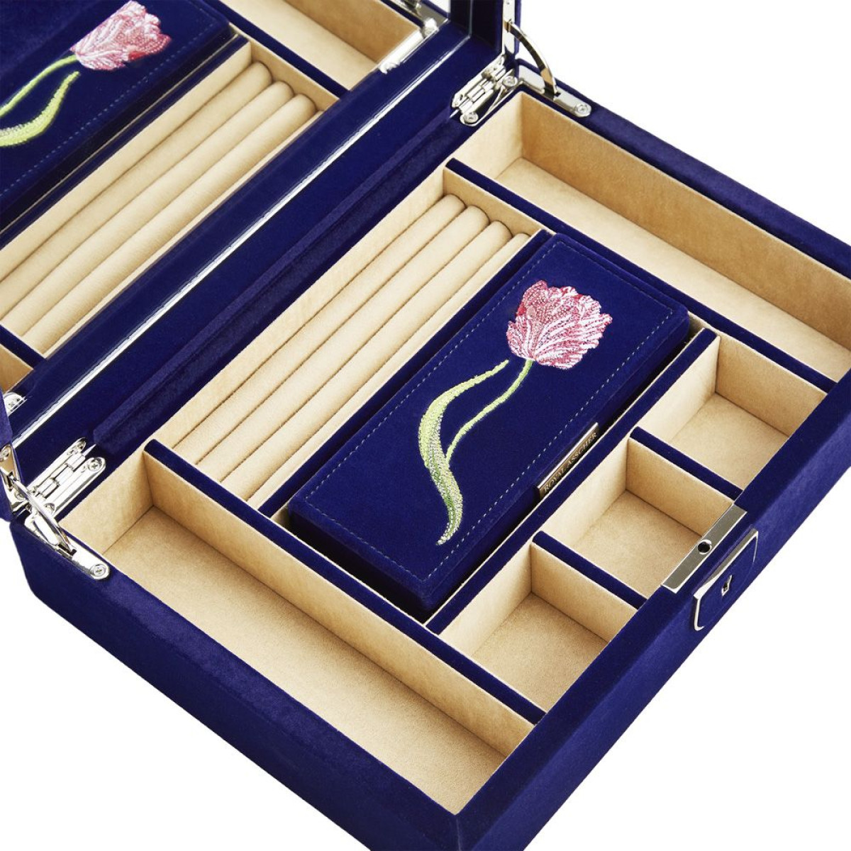 WOLF1834 Royal Asscher medium jewelry box met tulpen