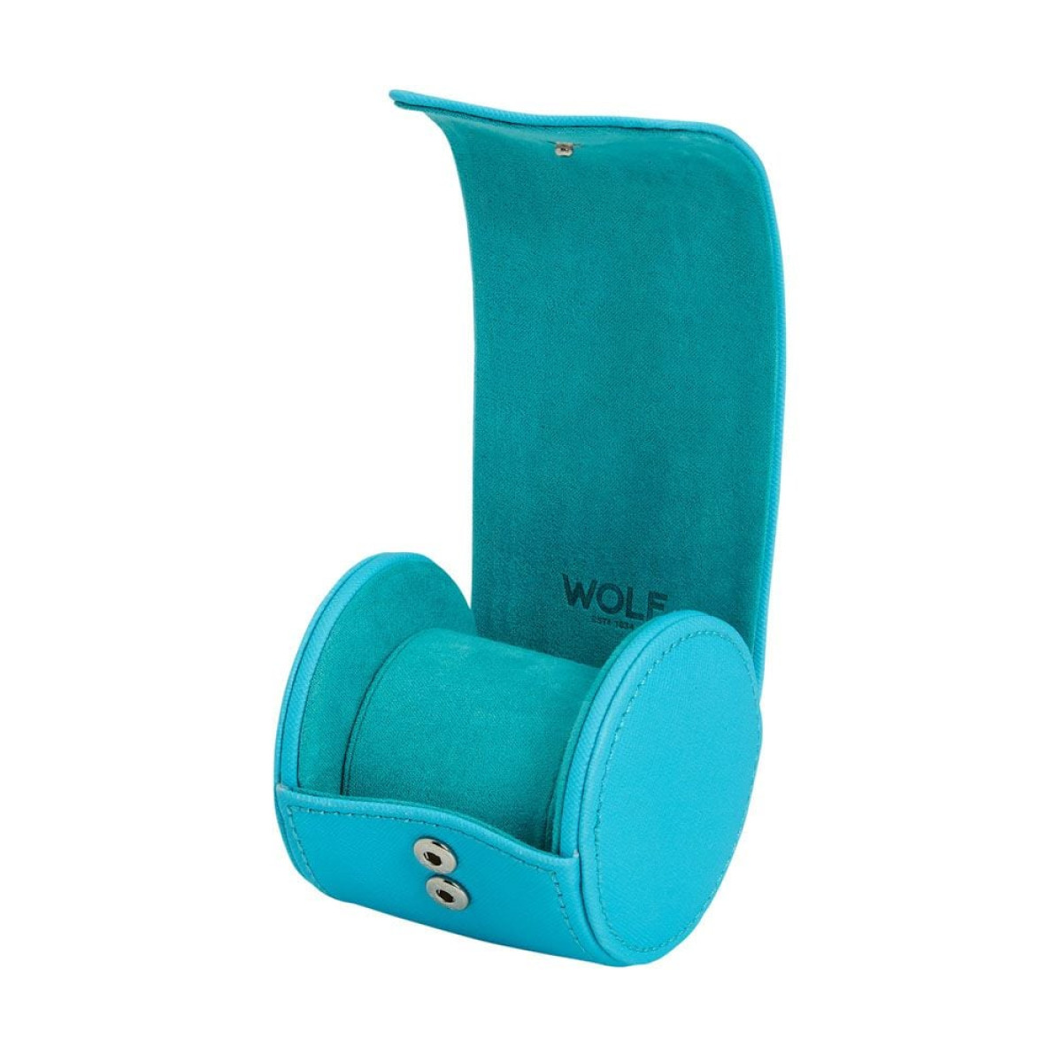WOLF1834 Tutti Frutti 680124 watch roll van blauw vegan leer met verstelbare sluiting - voor 1 horloge