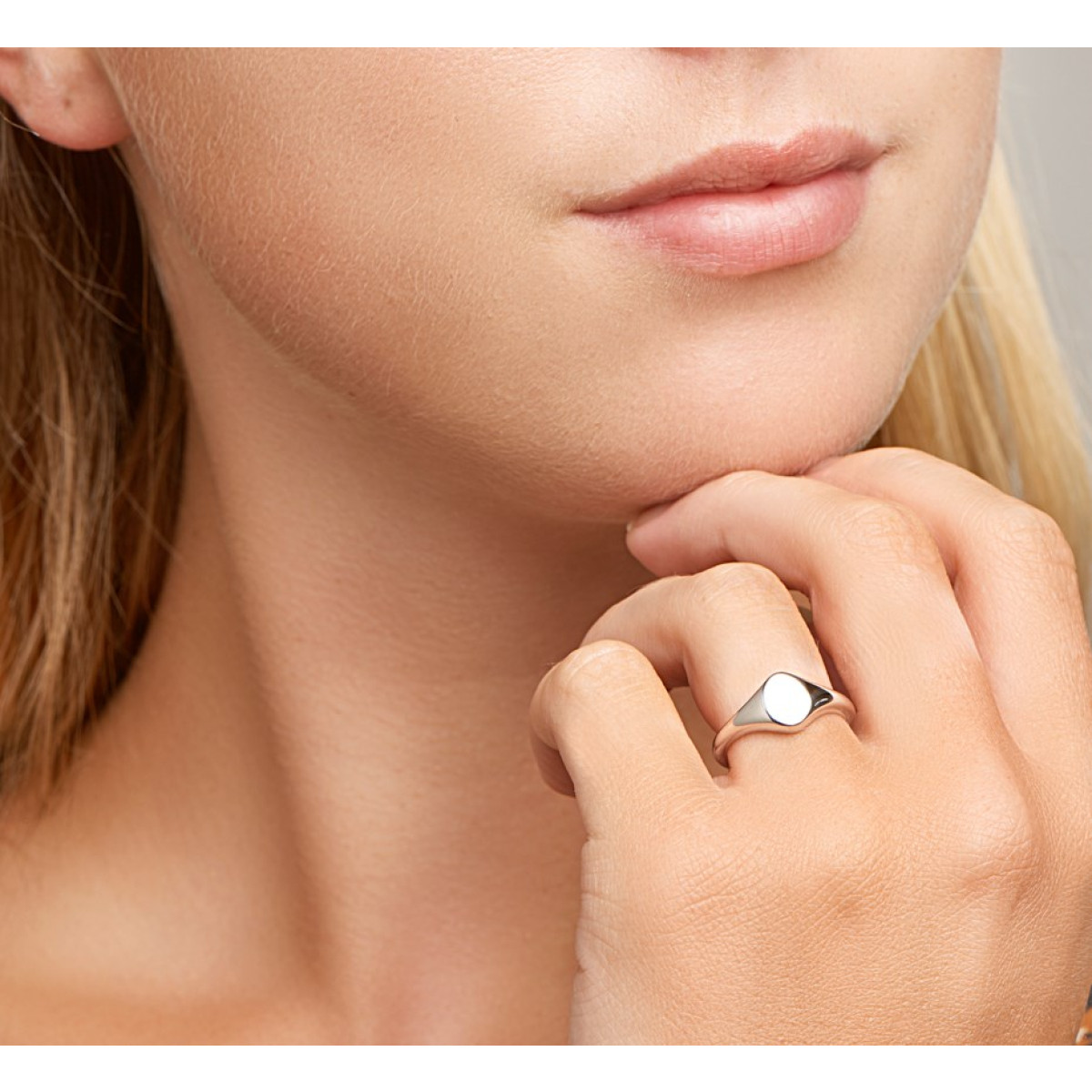 Zegelring dames zilver