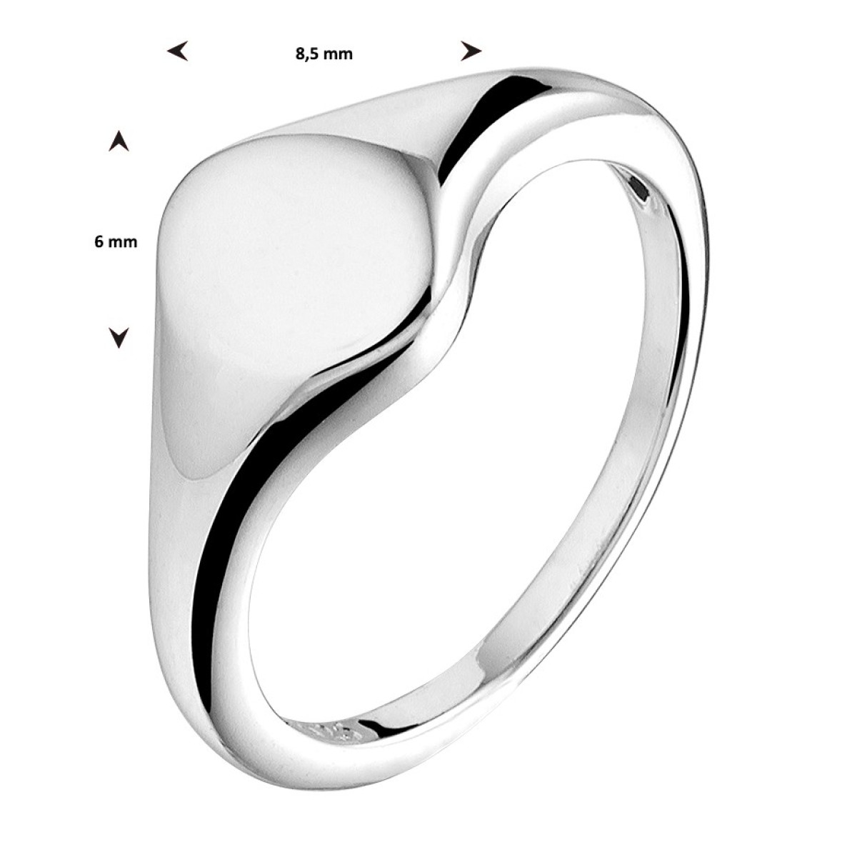 Zegelring dames zilver