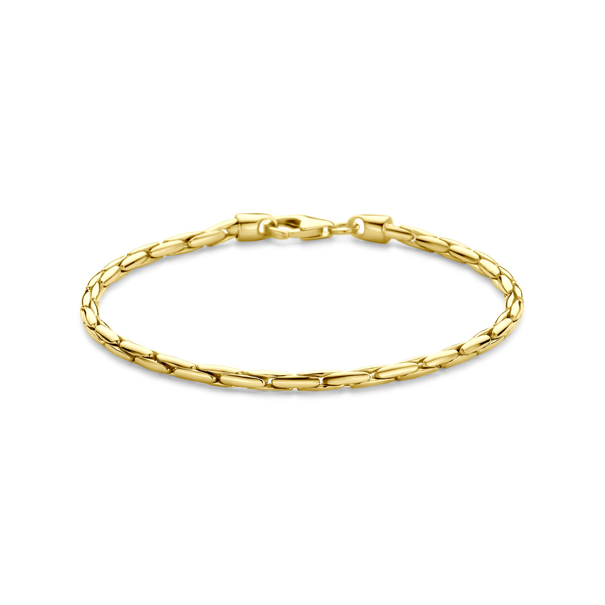 Zilgold armband met gourmet schakels glanzend 2.8 mm breed - Lengte 18 cm