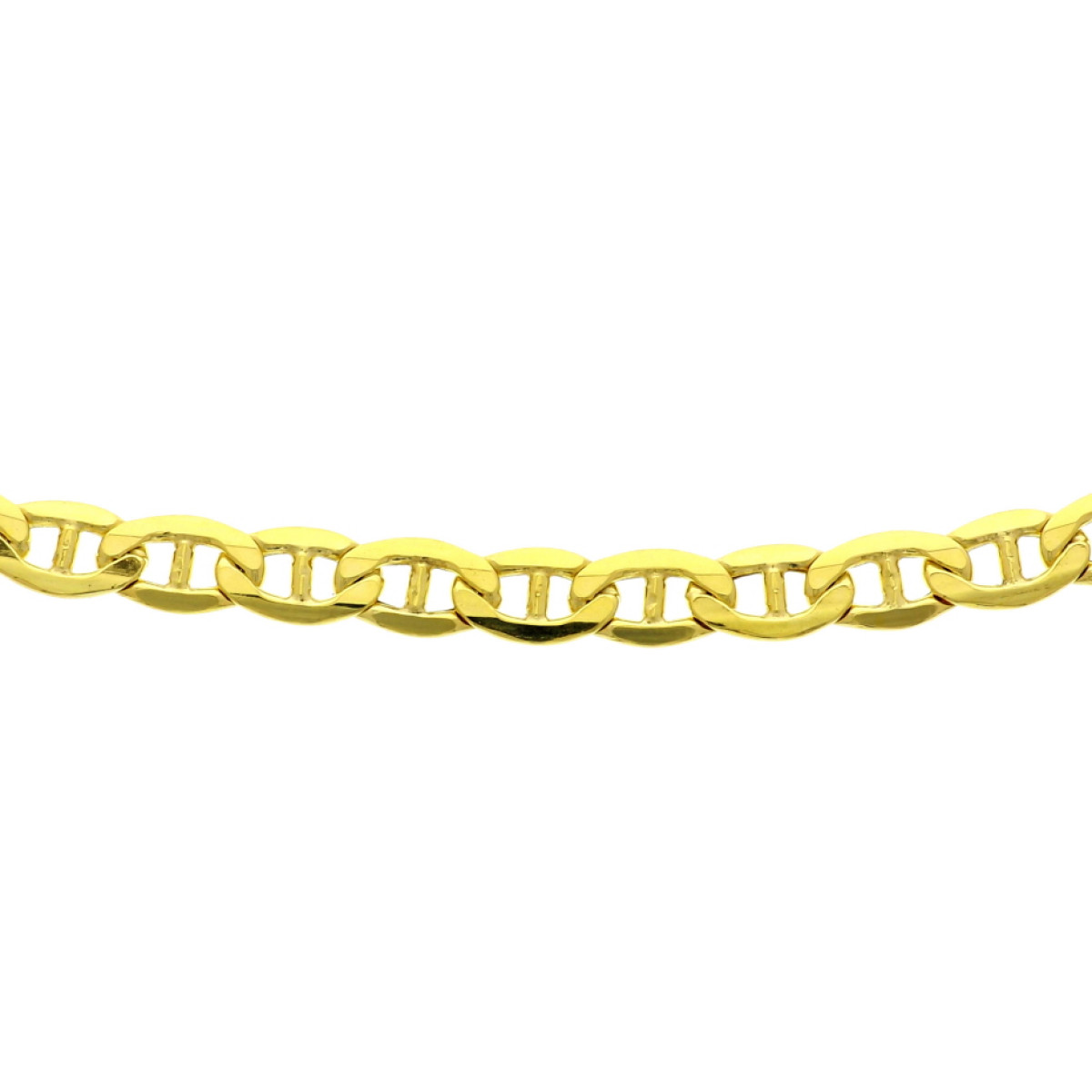 Zilgold heren ketting met ankerschakel 6.5 mm 