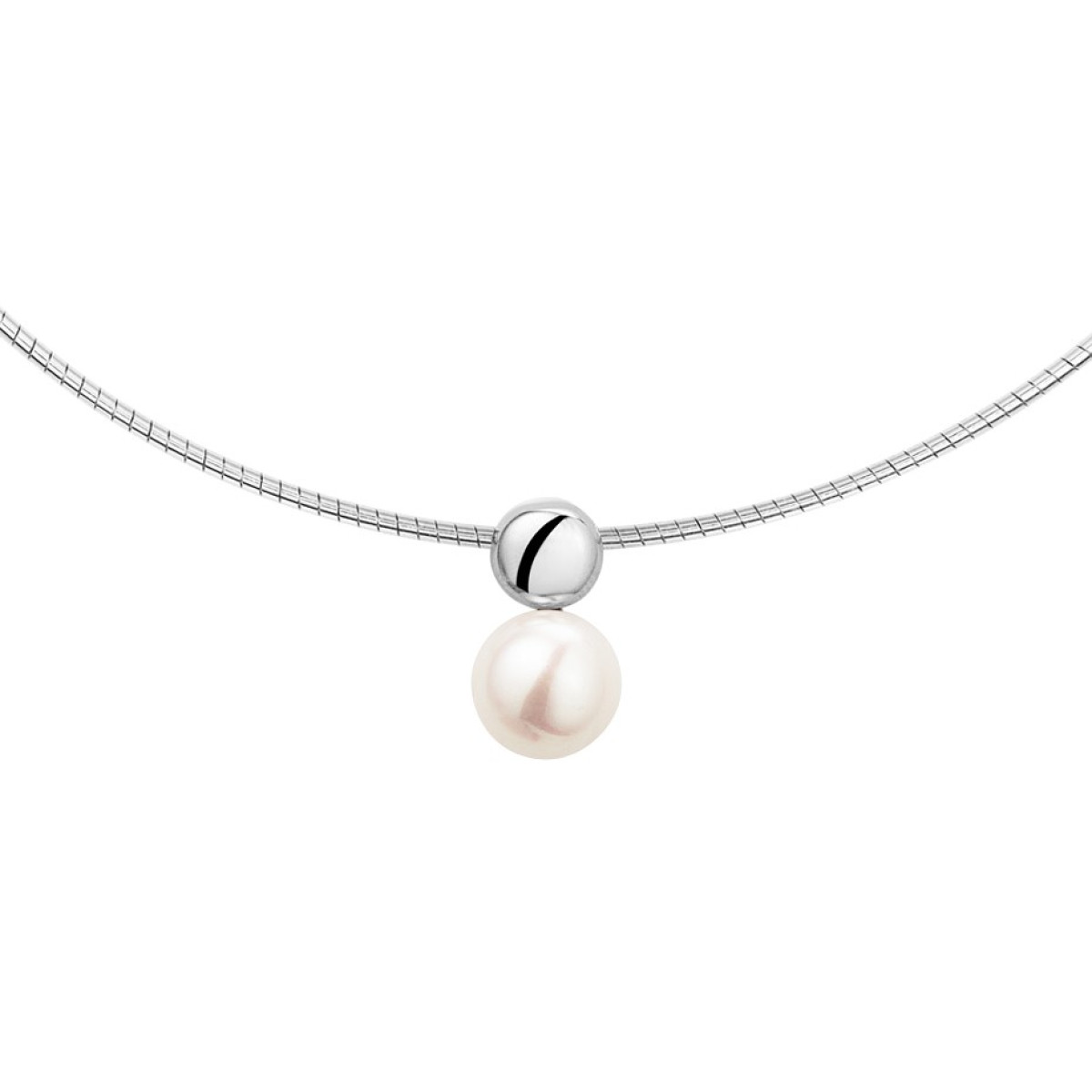 Zilveren 925 edelsteen ketting met parel