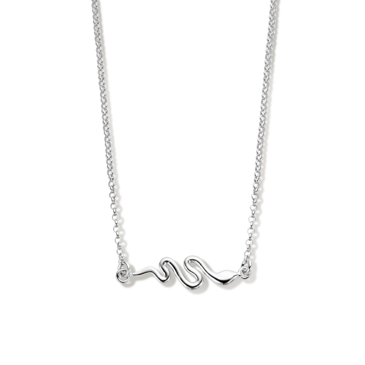 Zilveren 925 ketting met slang hanger 1.7 mm breed - Lengte 41 cm-45 cm
