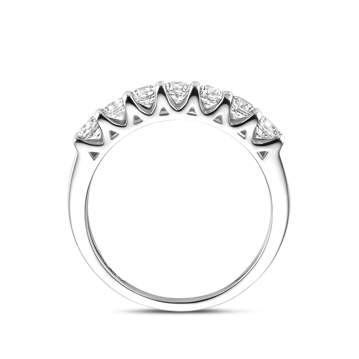 Zilveren aanschuifring met transparante zirkonia's 3 mm breed