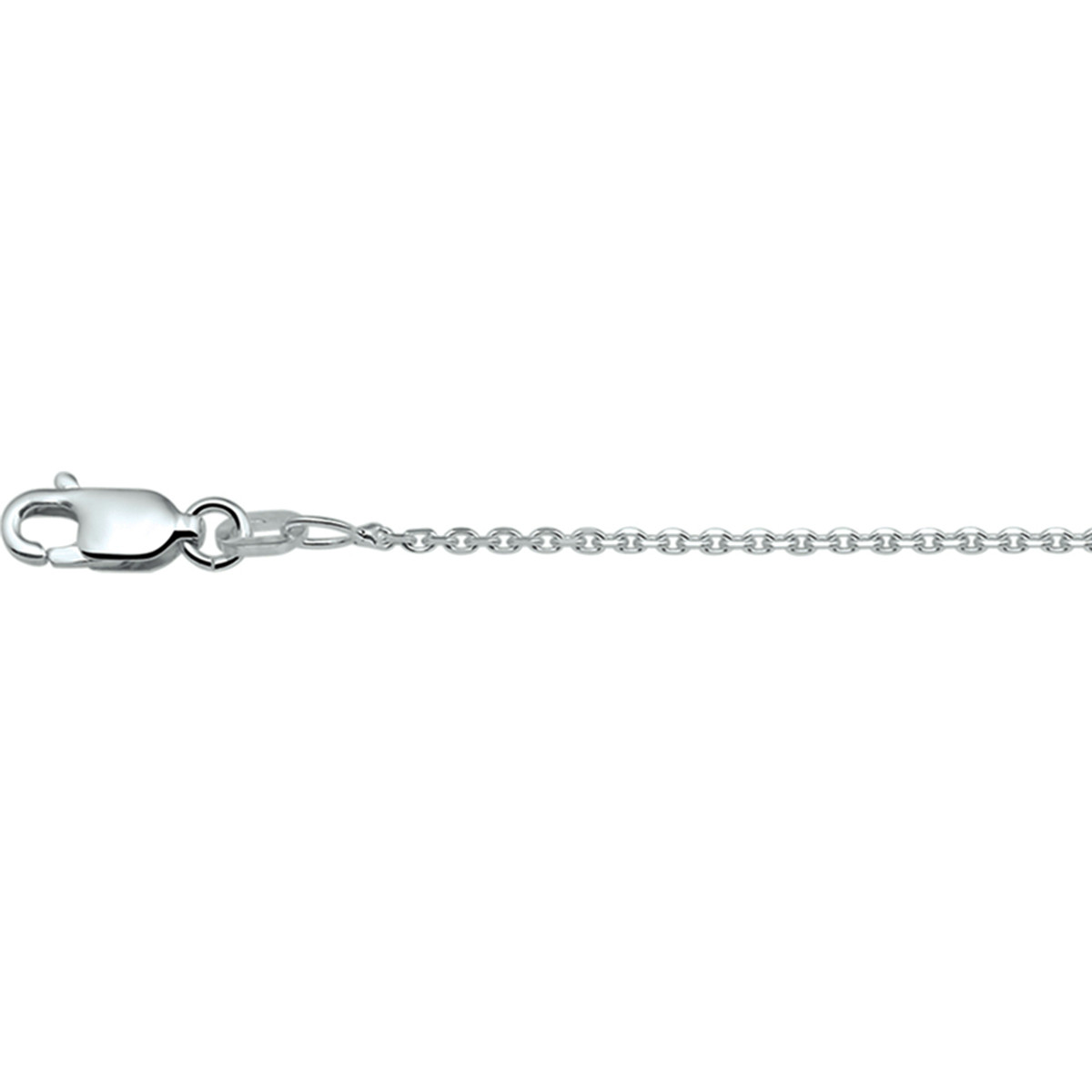 Zilveren anker ketting gerhodineerd 1.3 mm