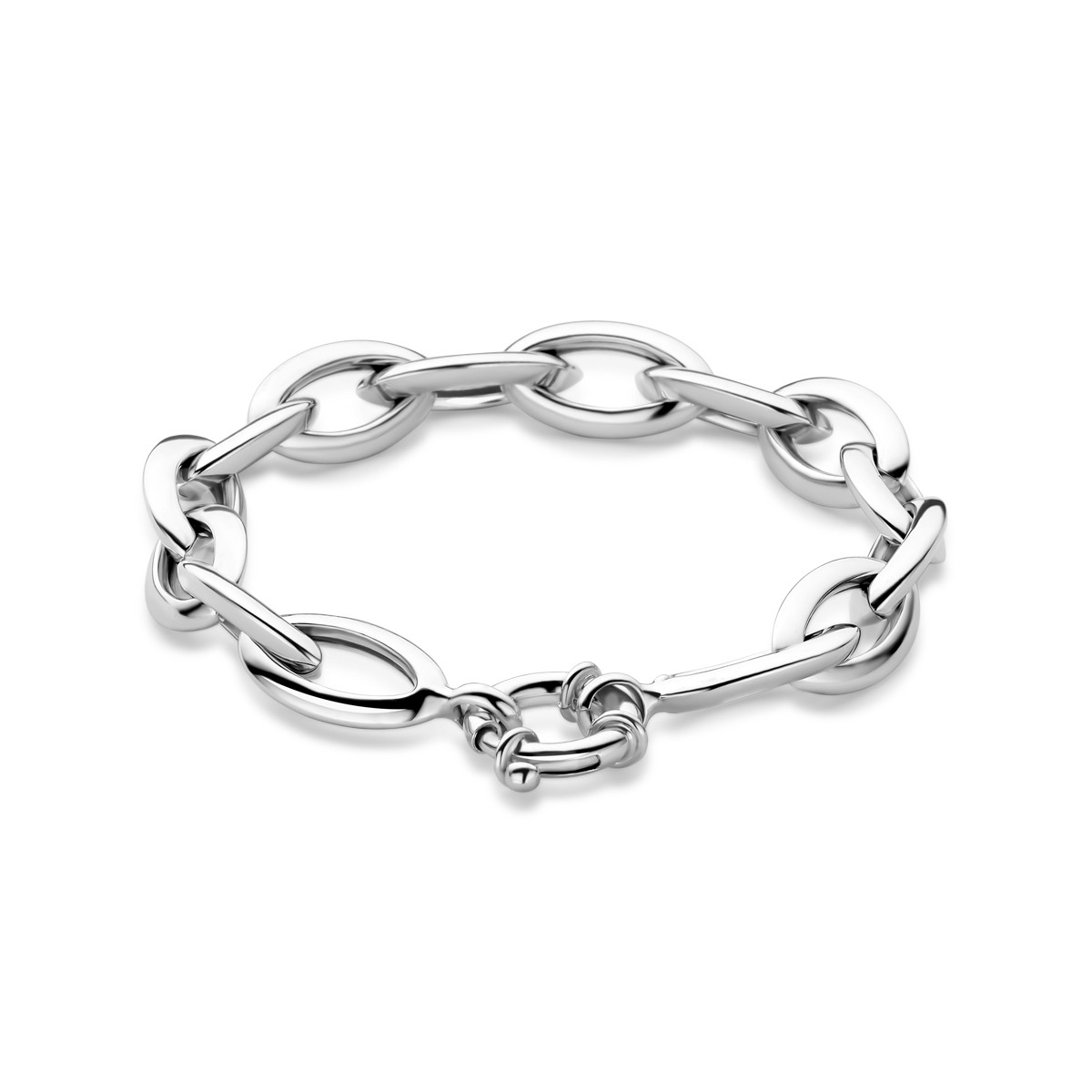 Zilveren anker schakelarmband met springslot 10.5 mm breed - Lengte 20 cm