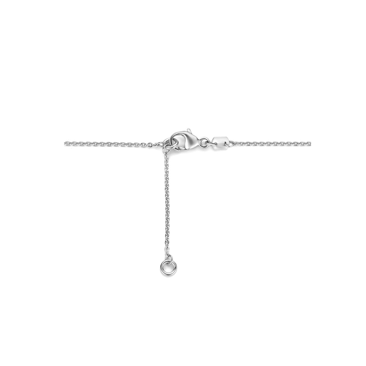 Zilveren ankerketting met ovale zirkonia - Lengte 41 + 4 cm