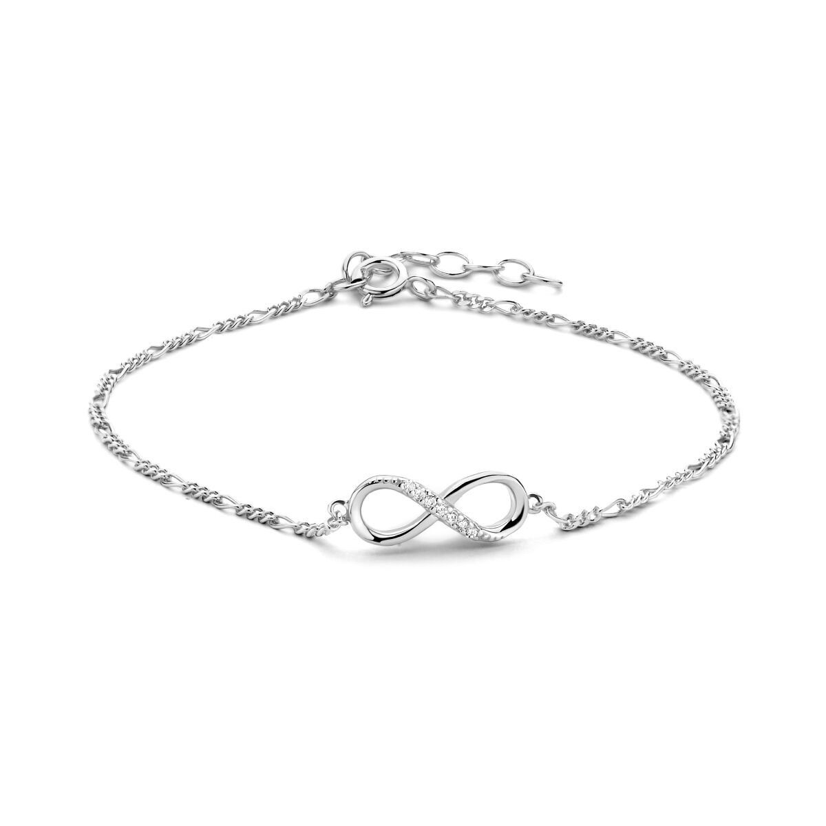 Zilveren armband met infinity 15.5-18 cm