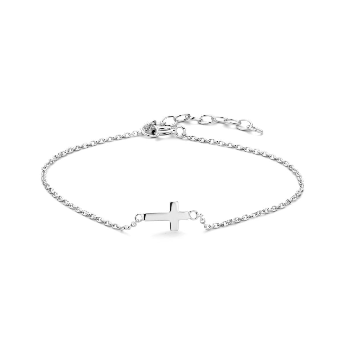 Zilveren armband met kruisje 16-19 cm