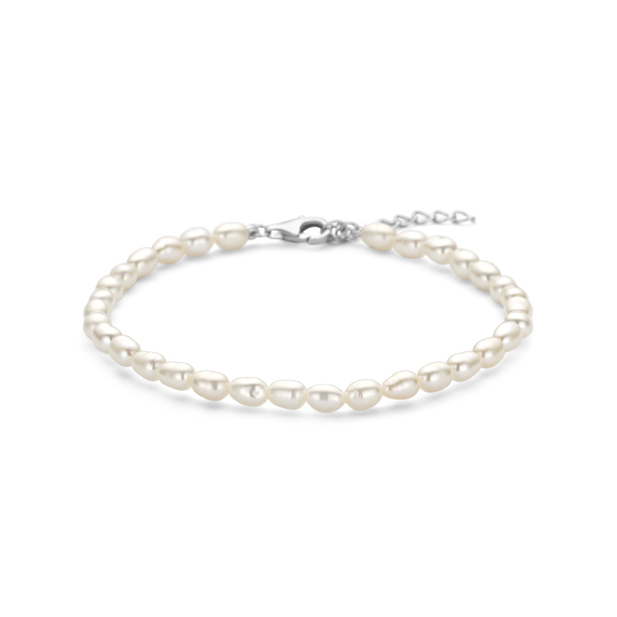 Zilveren armband met zoetwaterparels van 4 mm - Lengte 18-21 cm