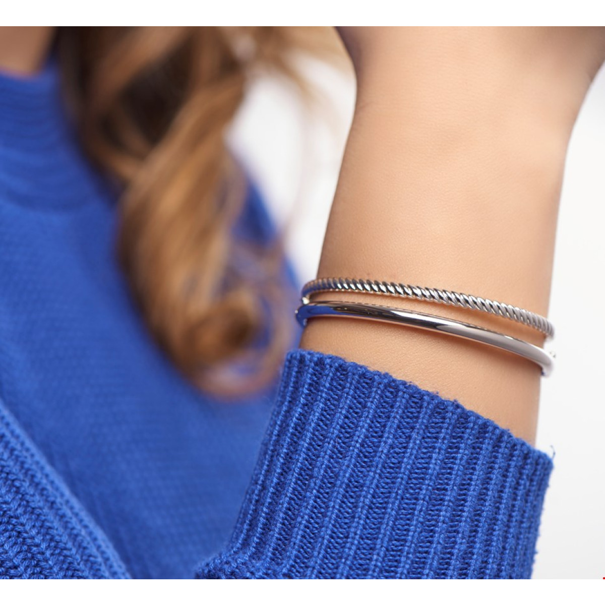 Zilveren bangle scharnier 4.0 x 60 mm