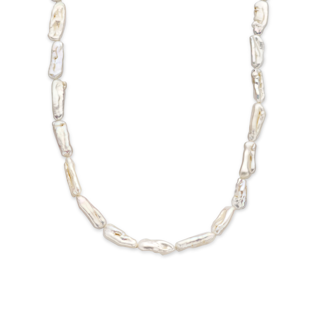 Zilveren barokke parelketting voor heren - Lengte 42-47 cm