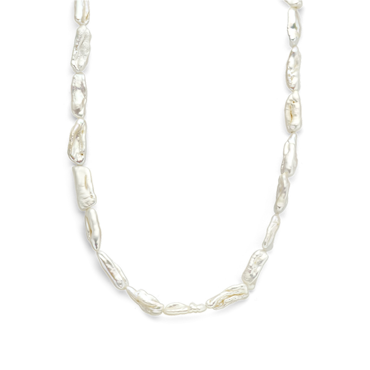 Zilveren barokke parelketting voor heren - Lengte 50-55 cm