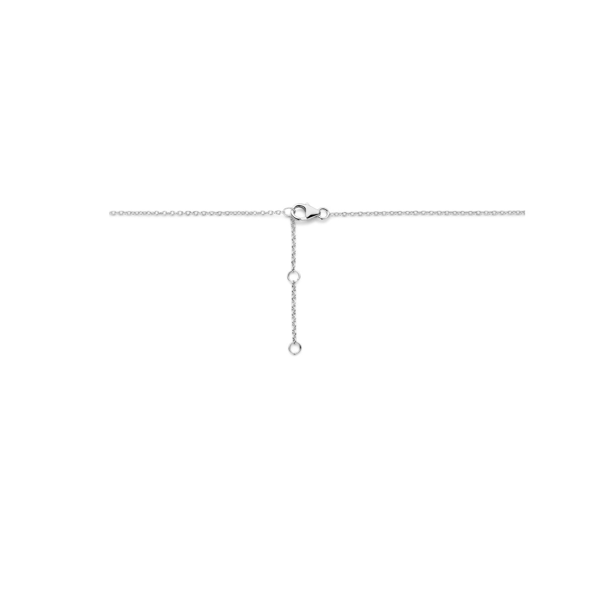 Zilveren collier met glanzende baby voetjes - Lengte 41, 43, 45 cm