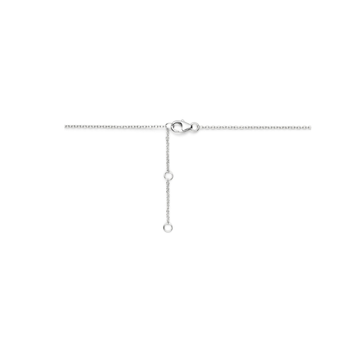 Zilveren collier met glanzende druppel hanger - Lengte 41, 43, 45 cm