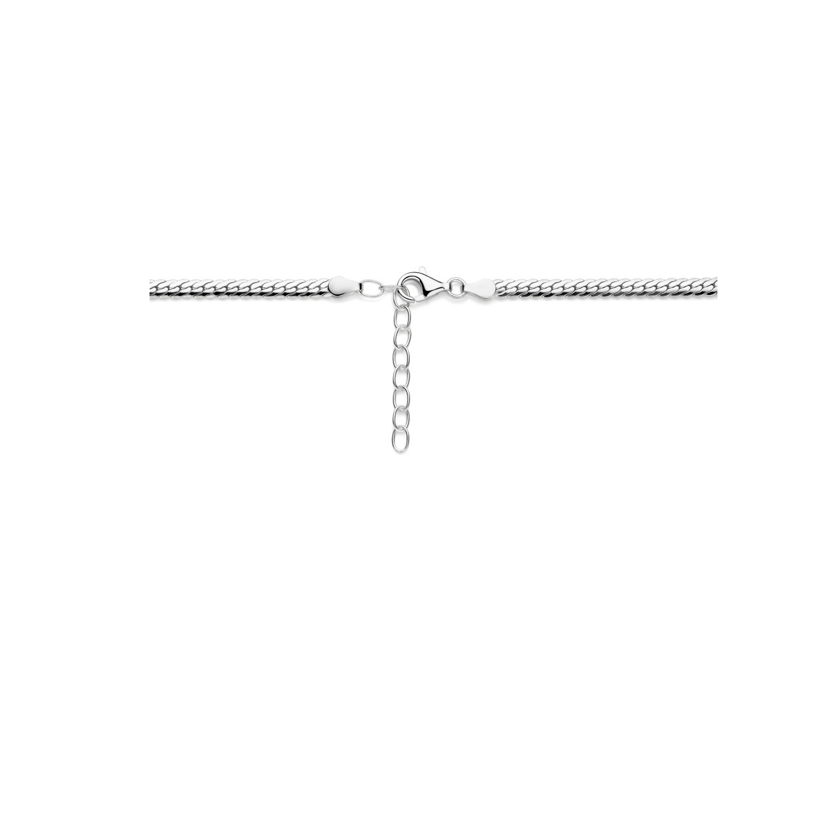 Zilveren collier met gourmet schakels en glanzend afgewerkt 4 mm breed - Lengte 40-44 cm