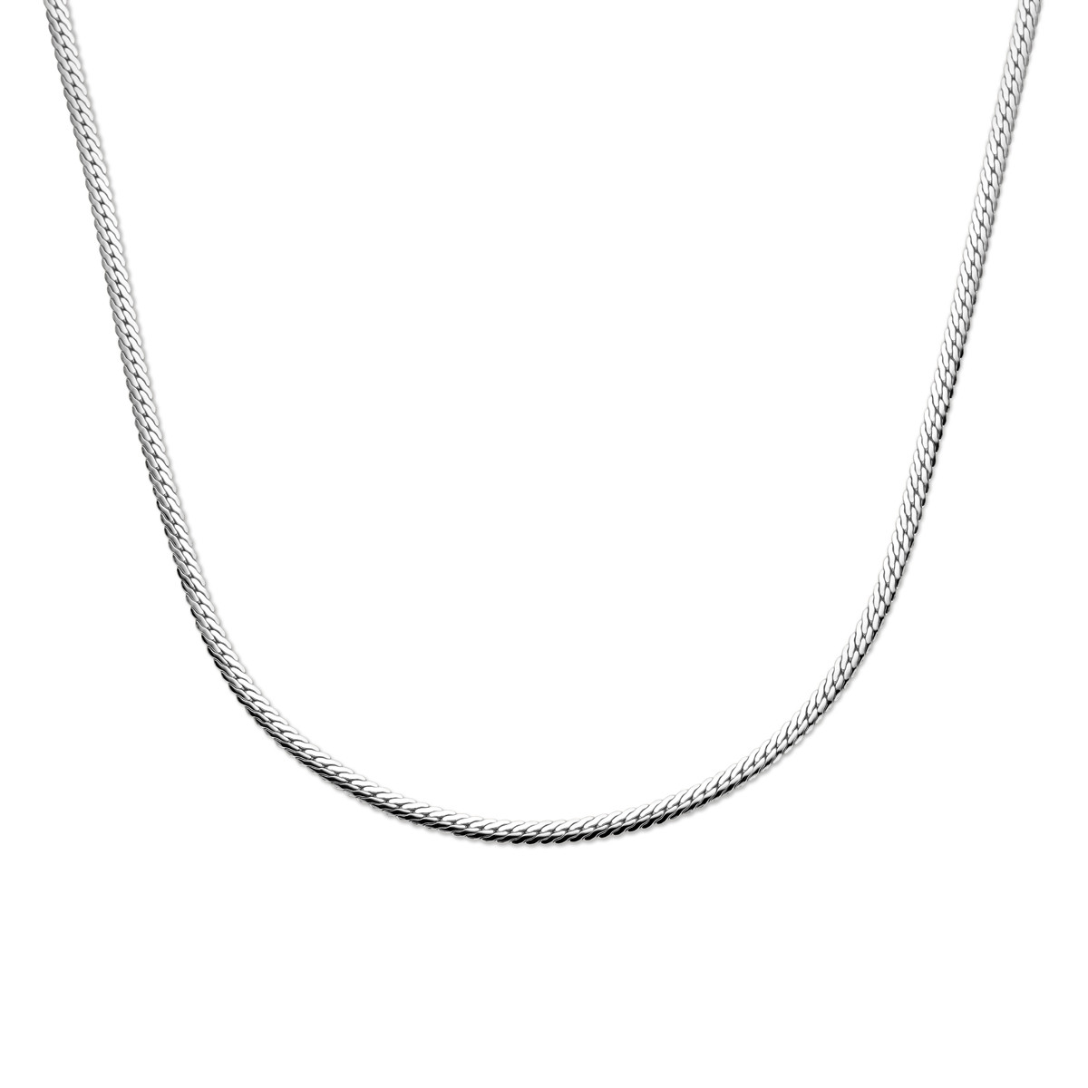 Zilveren collier met gourmet schakels en glanzend afgewerkt 4 mm breed - Lengte 40-44 cm