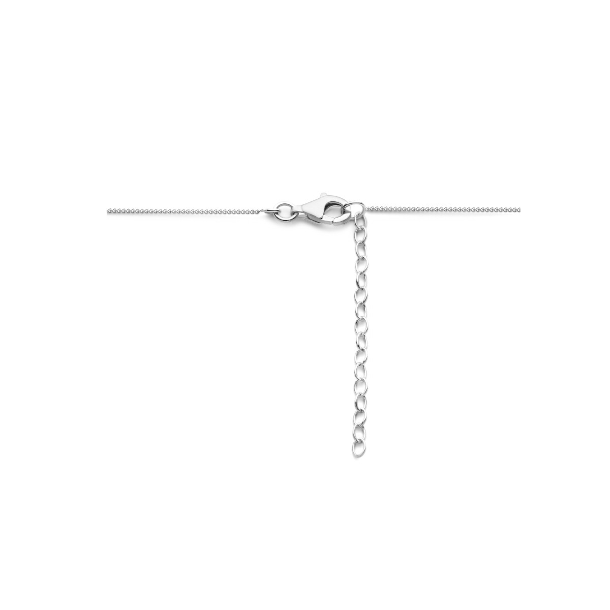 Zilveren collier met schuin hartje