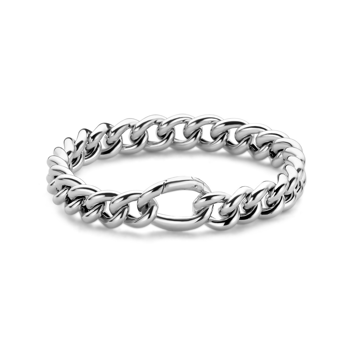 Zilveren dames armband met gourmet schakels glanzend 10.5 mm breed - Lengte 20 cm
