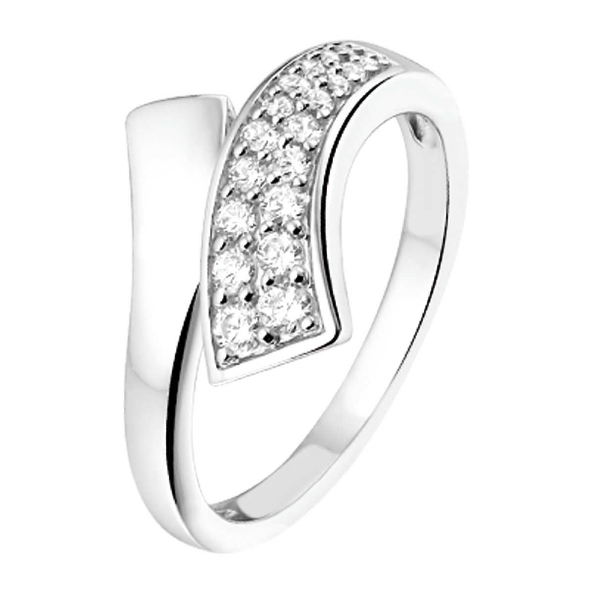Zilveren dames ring met zirkonia