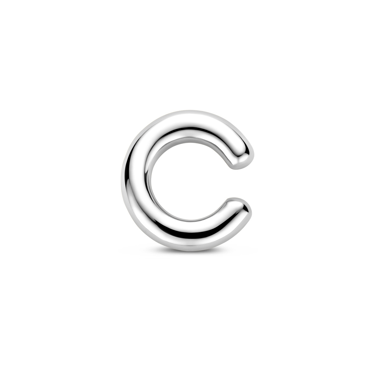 Zilveren earcuff glanzende afwerking 4 mm breed - Hoogte 17 mm - Per stuk