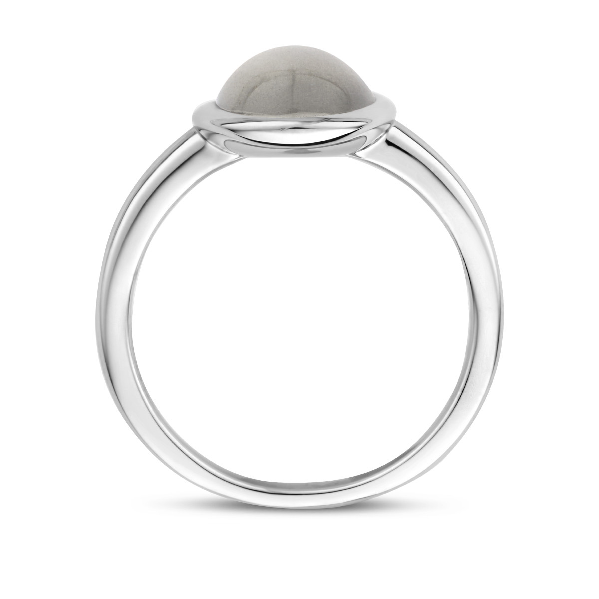 Zilveren edelsteen ring met ovale donkergrijze maansteen 10.5 mm x 12 mm