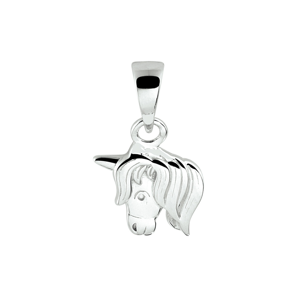 Zilveren eenhoorn hanger - 18 x 7.5 mm