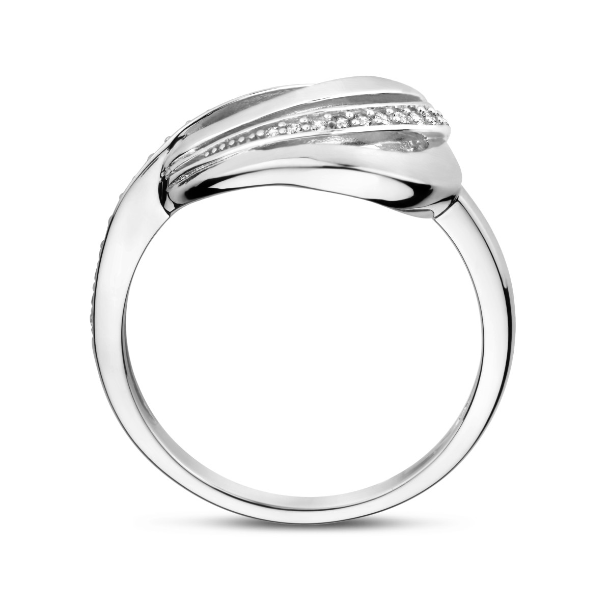 Zilveren fantasie ring met zirkonia's 11.5 mm