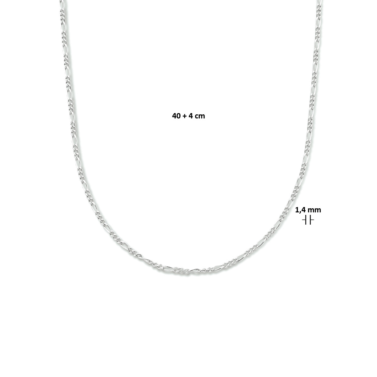 Zilveren figaro ketting 1.4 mm 