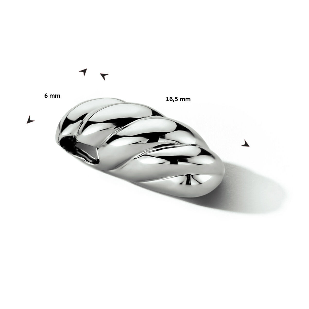 Zilveren gedraaide hanger