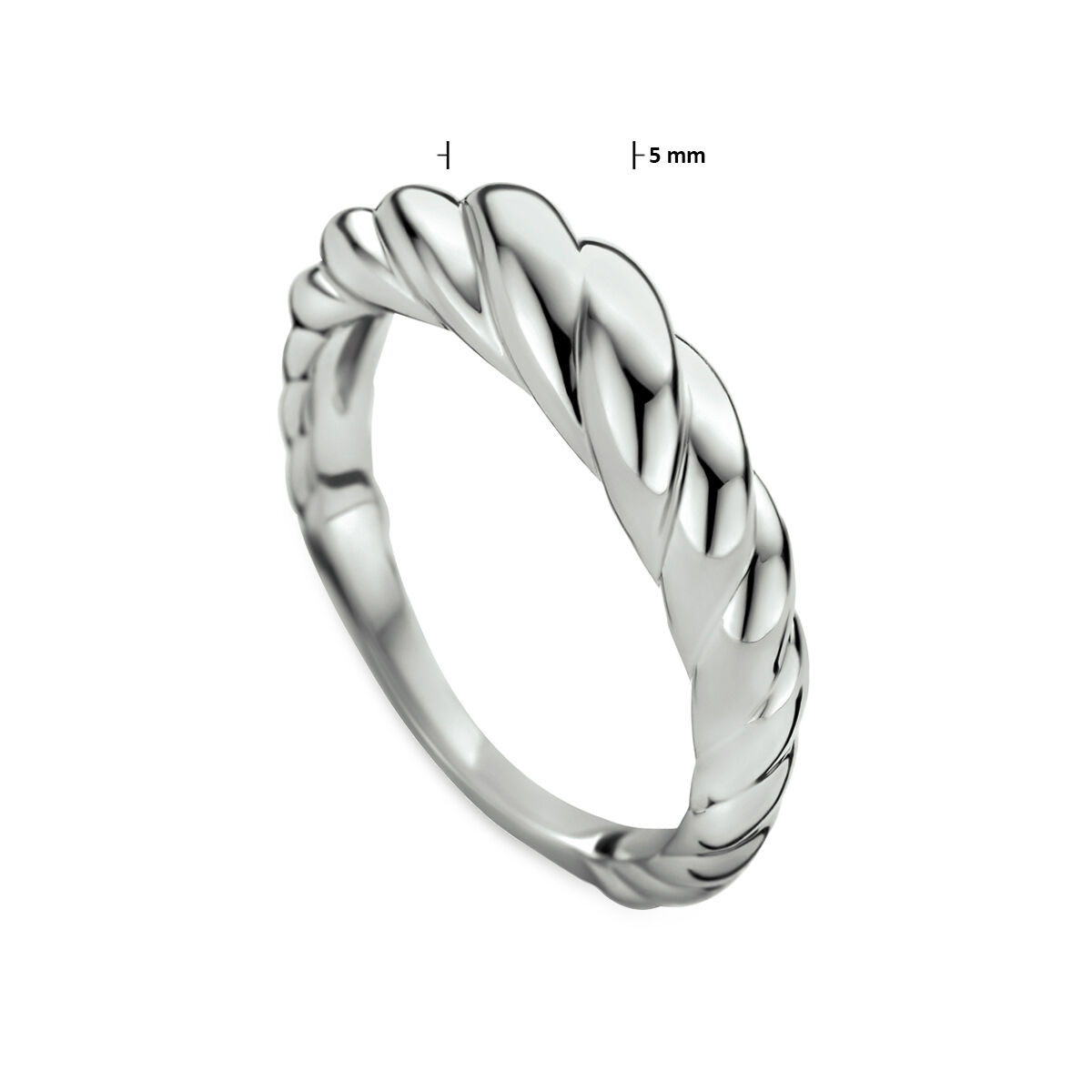 Zilveren gedraaide ring