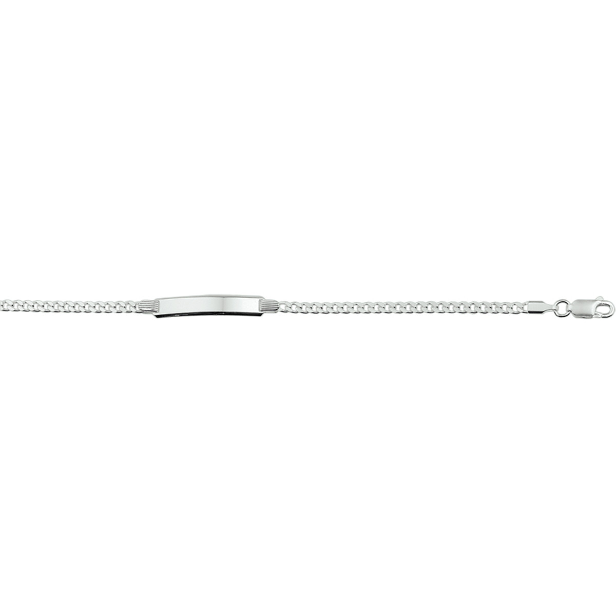 Zilveren gepersonaliseerde plaatarmband met gourmetschakel 6 mm breed - Lengte 16-18 cm