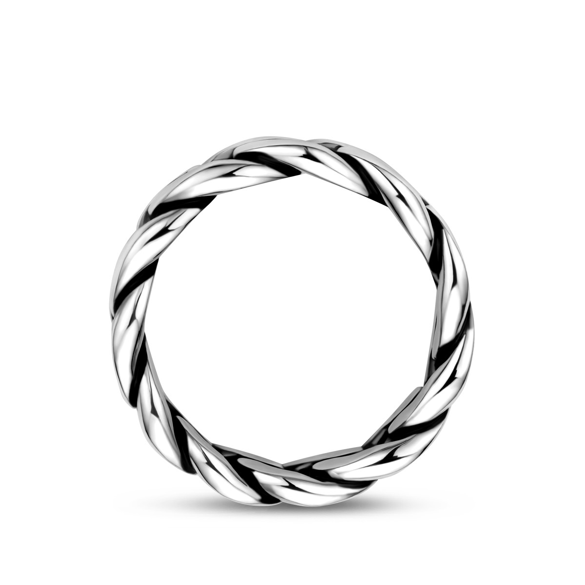 Zilveren glanzende heren schakelring met brede schakels 10 mm breed