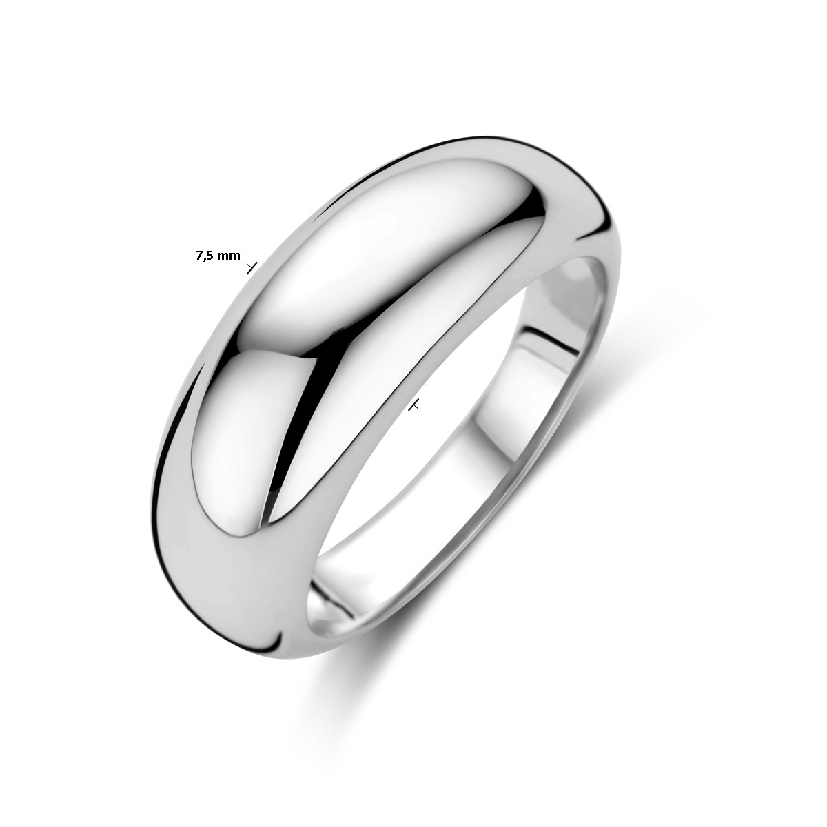 Zilveren glanzende ring uit de collectie van Mostert Huis 7.5 mm breed