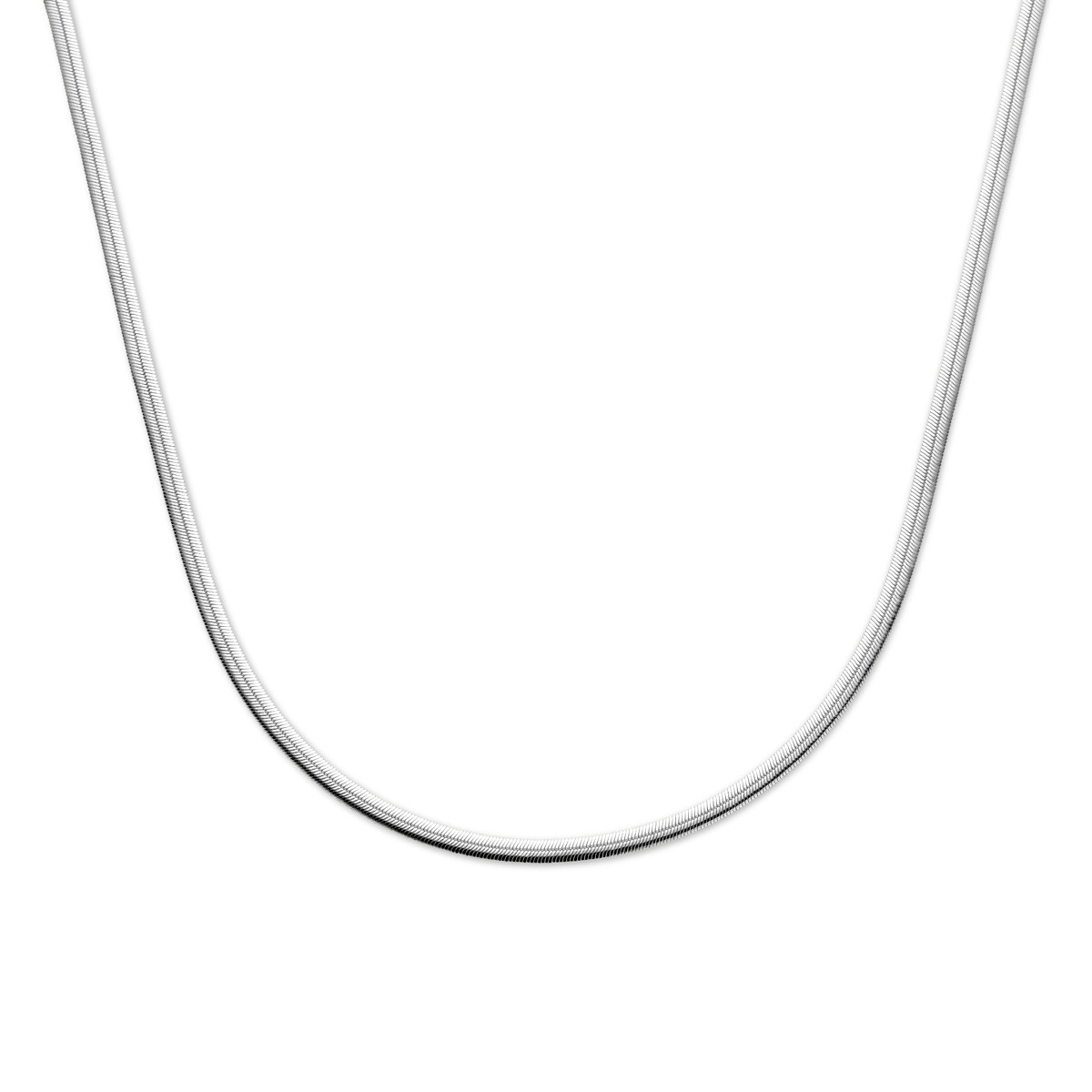 Zilveren gourmet collier met glanzende afwerking 4 mm breed - Lengte 40-44 cm