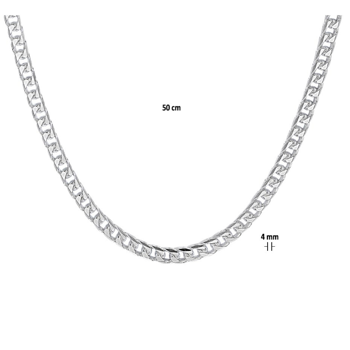 Zilveren gourmet ketting 4.0 mm