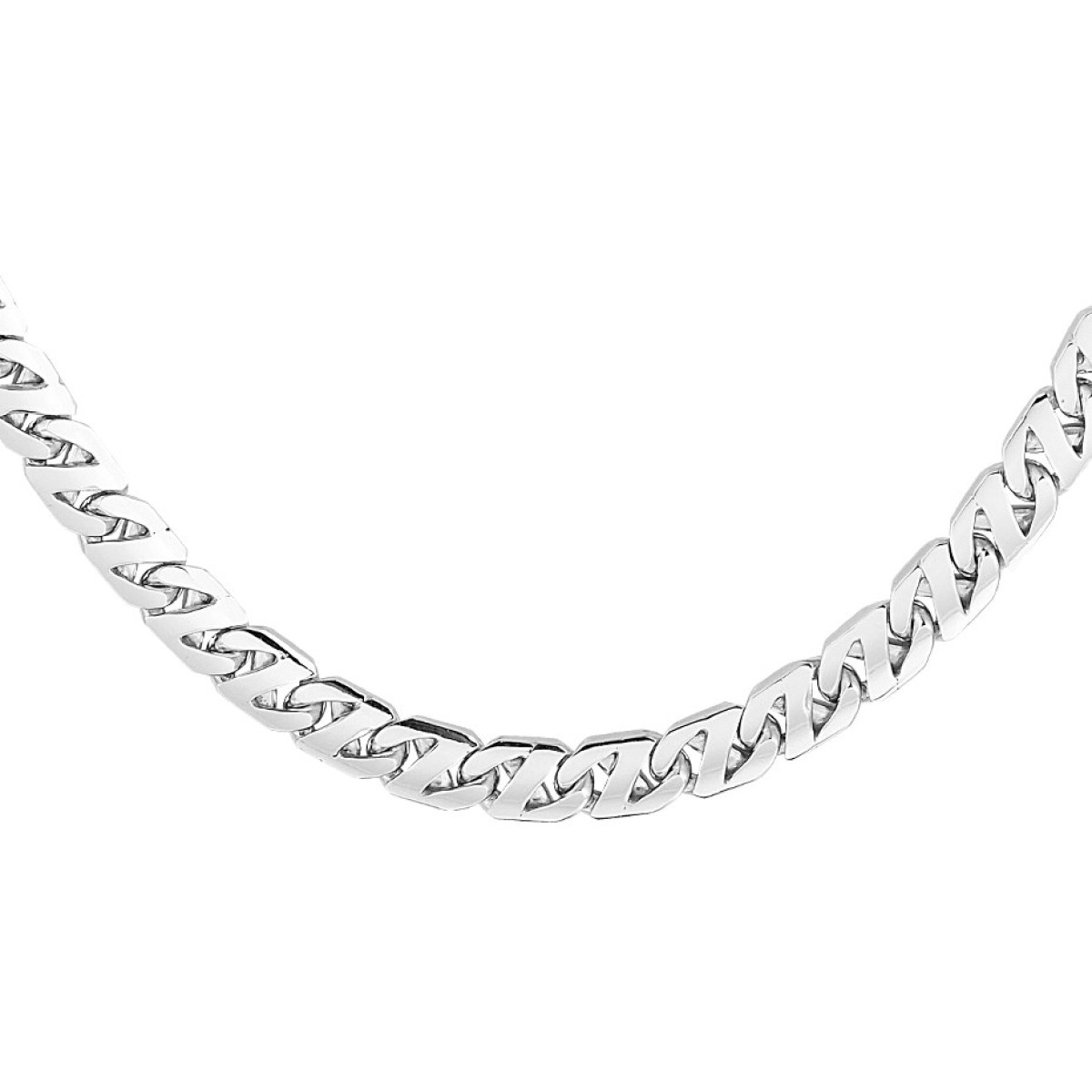 Zilveren gourmet ketting gerhodineerd 6.6 mm