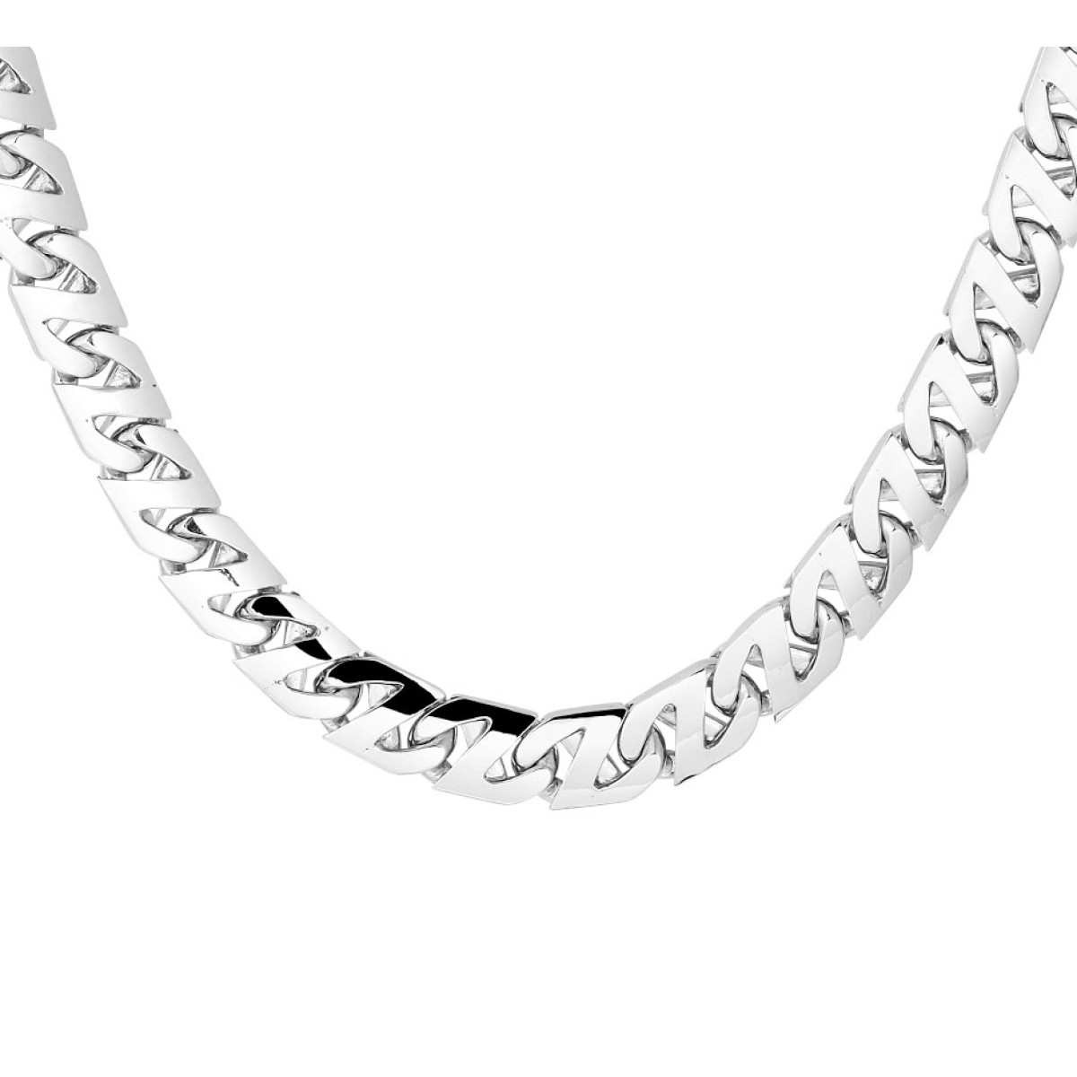 Zilveren gourmet ketting gerhodineerd 8.2 mm