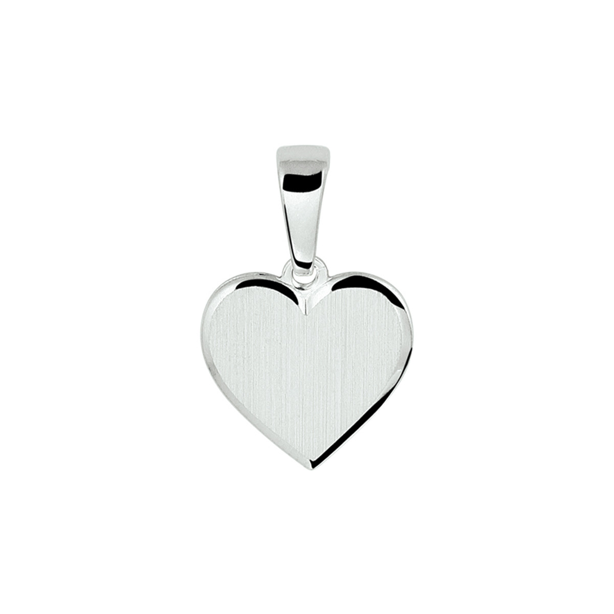 Zilveren graveerhanger hart mat/glanzend - 10.5 x 10.5 mm