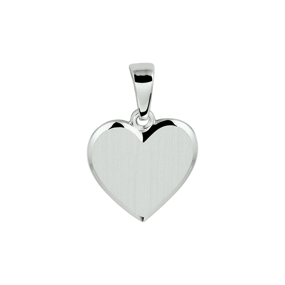 Zilveren graveerhanger hart mat/glanzend - 10.5 x 12.5 mm