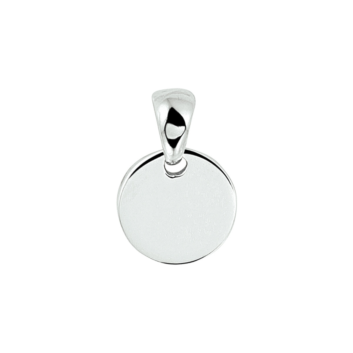 Zilveren graveerhanger rond gerhodineerd - Diameter 10.5 mm 