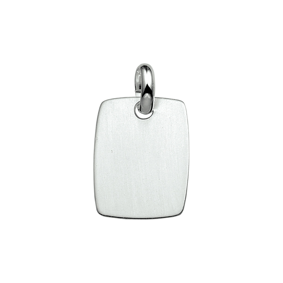 Zilveren graveerhanger voor dames mat rechthoekig ontwerp 19.5 mm breed - Hoogte 26 mm