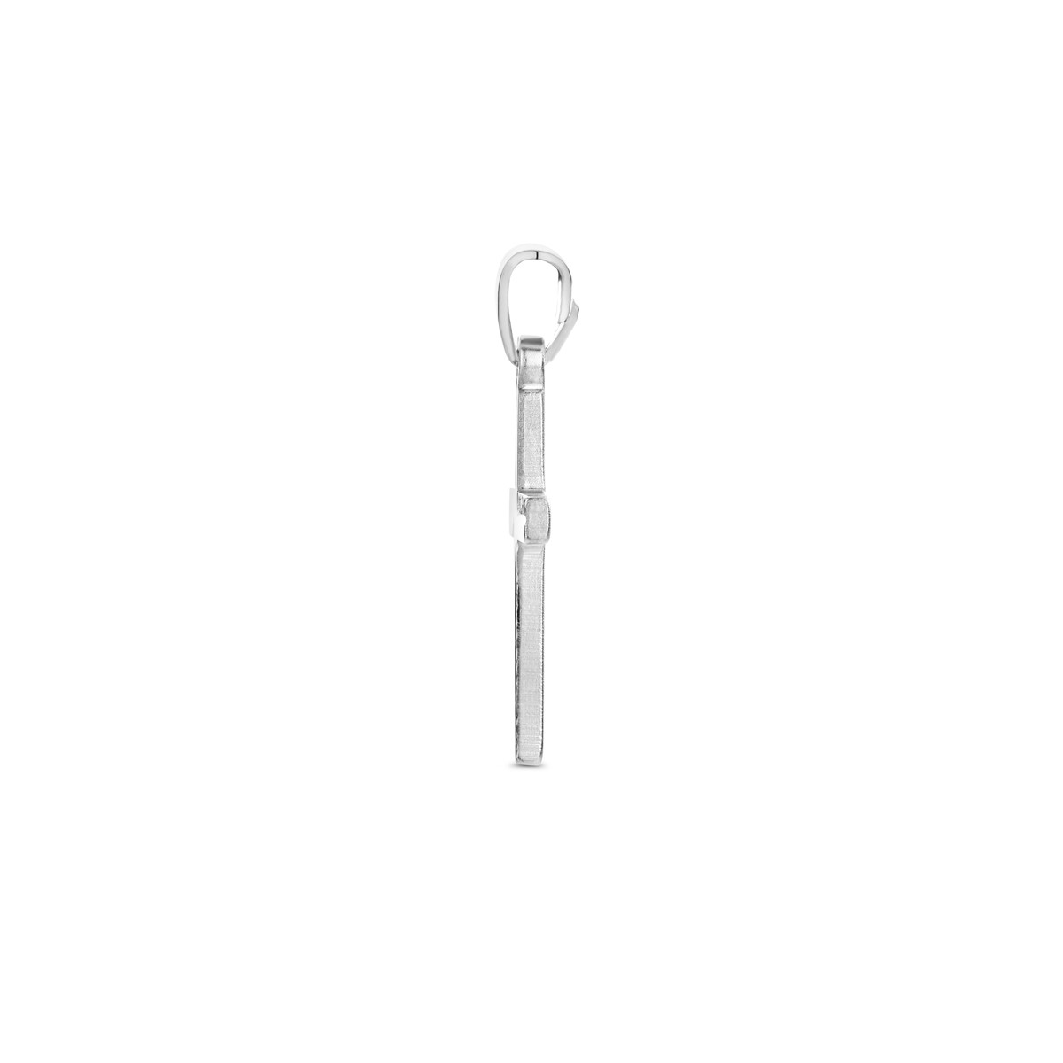 Zilveren hanger gediamanteerd kruisje 12 mm breed - Hoogte 20 mm